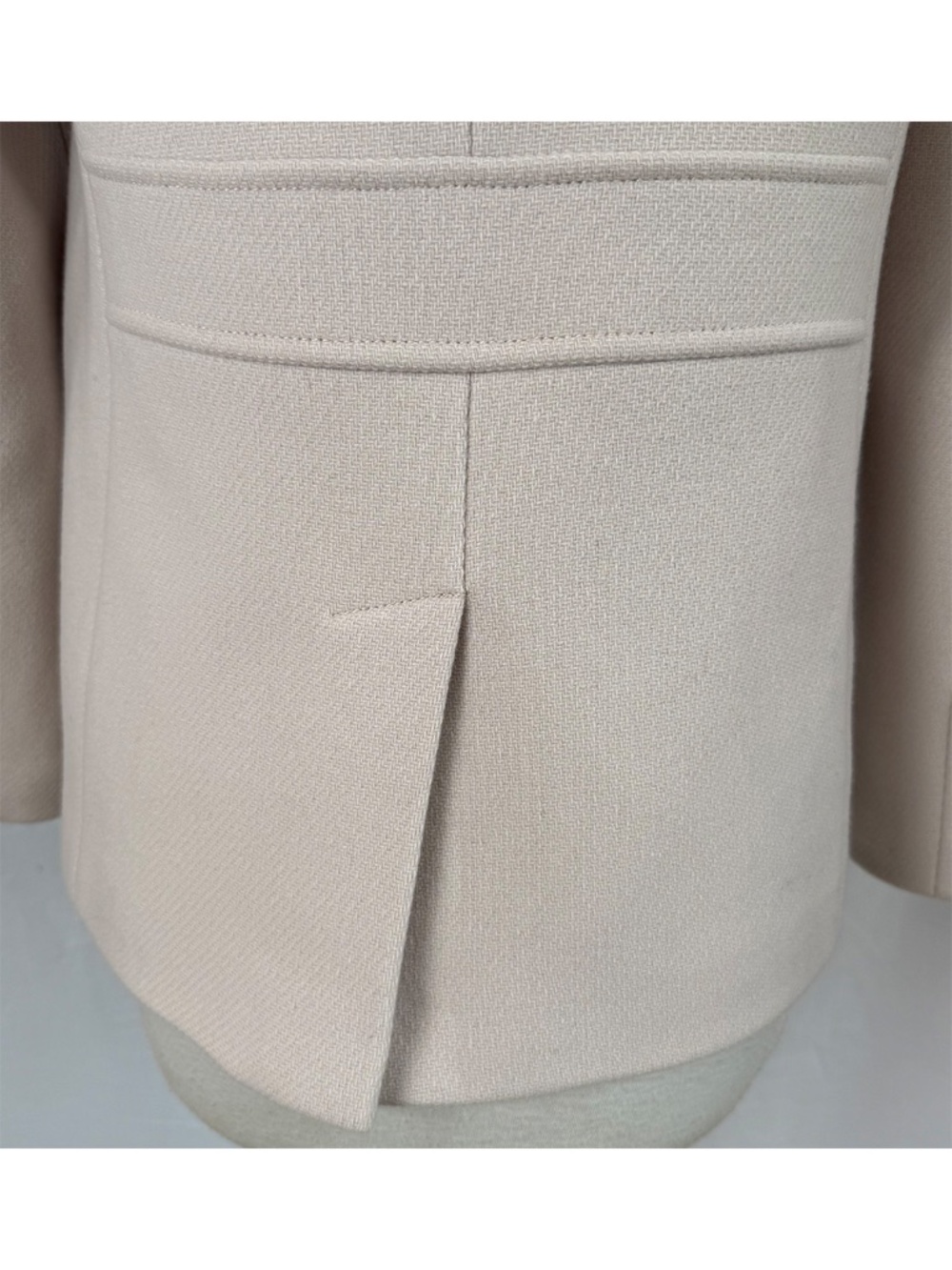 TALBOTS Size 4 Ivory Wool Blend Faux Fur Trim Detachable Hood Toggle Coat Jacket - Picture 9 of 10